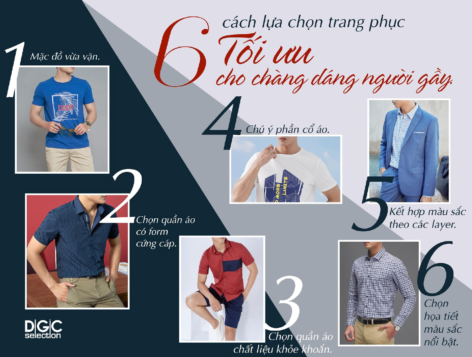 6 CÁCH LỰA CHỌN TRANG PHỤC TỐI ƯU NHẤT CHO NAM DÁNG GẦY